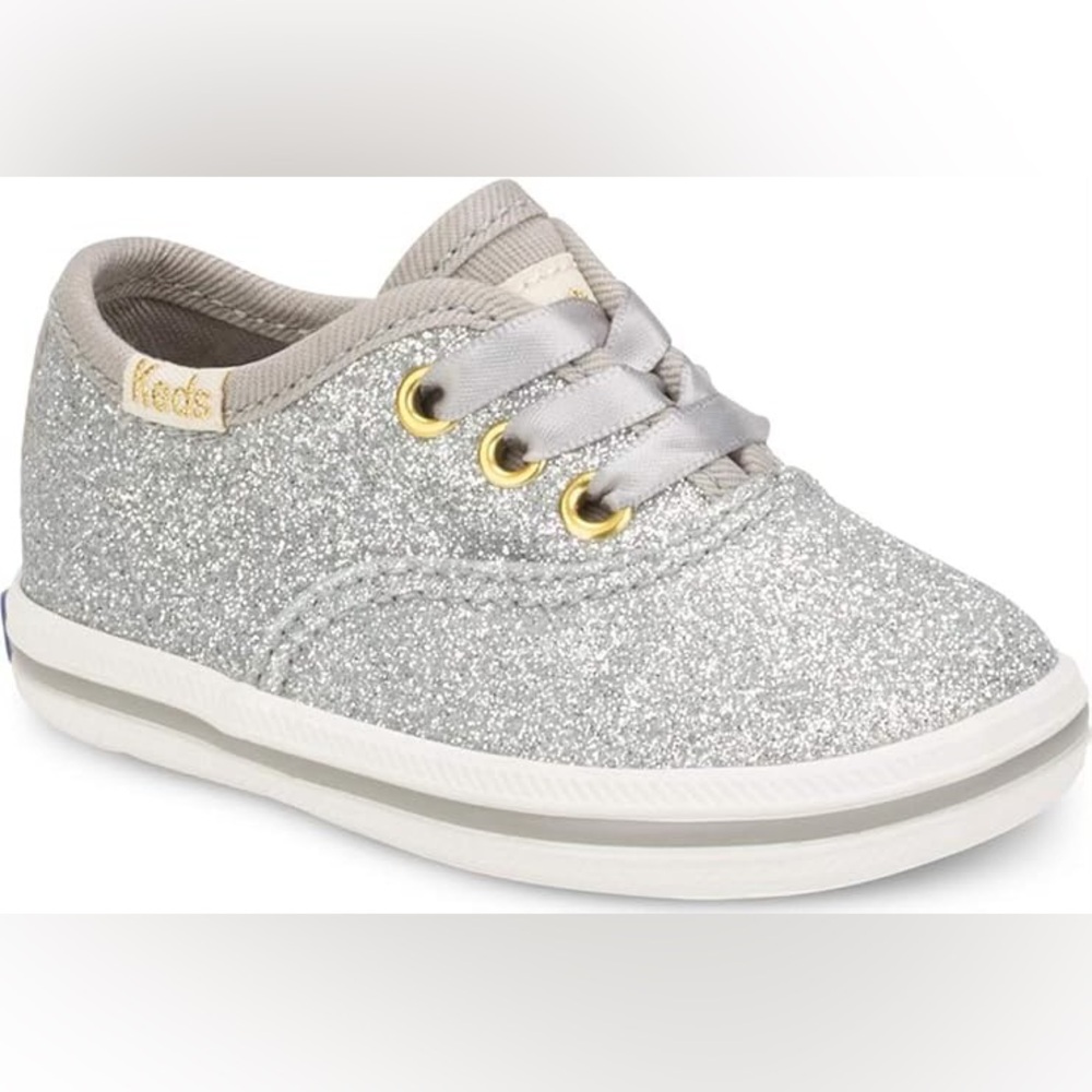 Toddler Keds X Kate Spade New York Champion Silver Glitter Sneaker Size  6